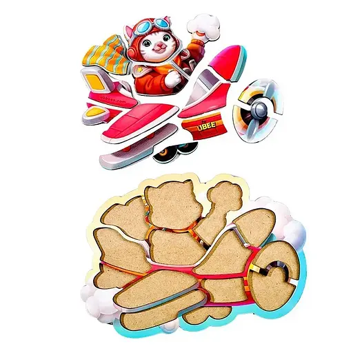 Деревяний контурний пазл Котик пілот (ПСД281) PSD281 - фото 4