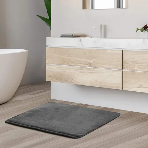 Антискользящий Мягкий коврик для ванной Aquarius с эффектом памяти 40 х 60 см Графит Гладкий - фото 6