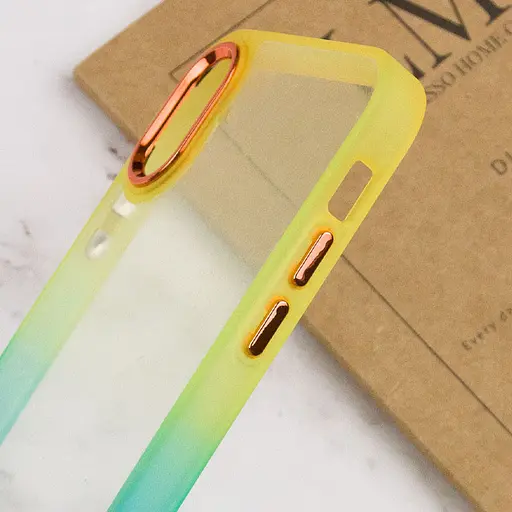 Чехол TPU+PC Fresh sip series для Apple iPhone XS Max 6.5 Бирюзовый/Оранжевый - фото 4