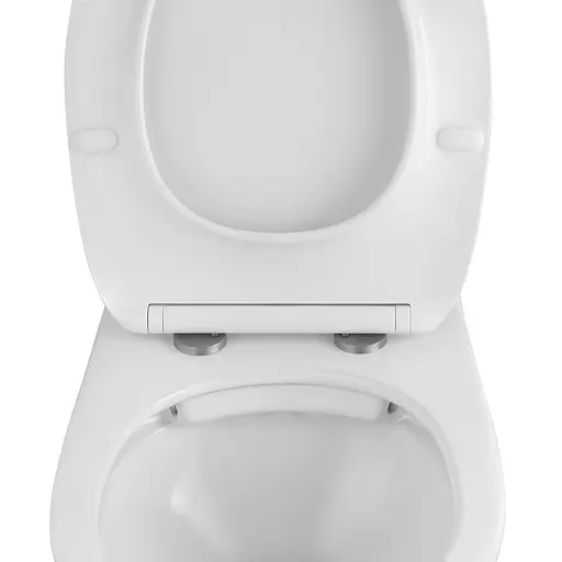 Унитаз подвесной Kroner KRP-A534UF Rimless 410x355x555 мм, сиденье Slim Duroplast/Soft-close/Quick relase, Белый - фото 6