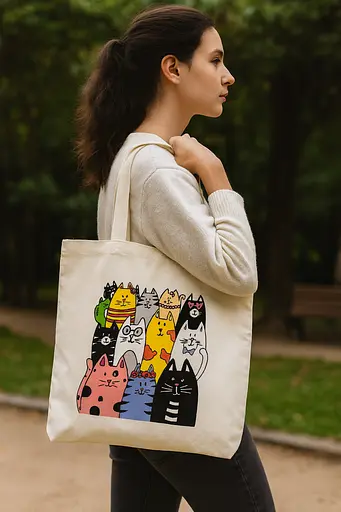 Набір екосумка-розмальовка „Котики“ бавовна 220 г/м2 38х42см ROSA Talent [CD]