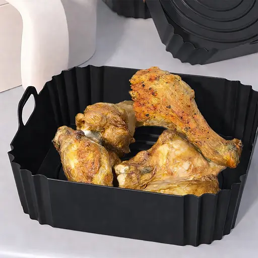 Квадратная силиконовая форма для аэрогриля, духовки и мультипечи 21.5х21.5 см Черный 88173 - фото 3