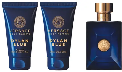 Набор Versace Dylan Blue Pour Homme 50 мл туалетная вода, 50 мл гель для душа, 50 мл бальзам после бритья - фото 1