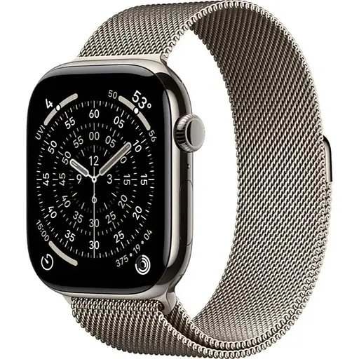 Смарт-годинник Apple Watch Series 11 GPS + Cellular 46mm Natural Tit. Case w. Natural Milanese Loop - M/L (MFD04)