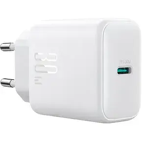 Мережевий зарядний пристрій Joyroom TCF24 PD30W Charger (EU)+C to C Cable 1m-білий - фото 1
