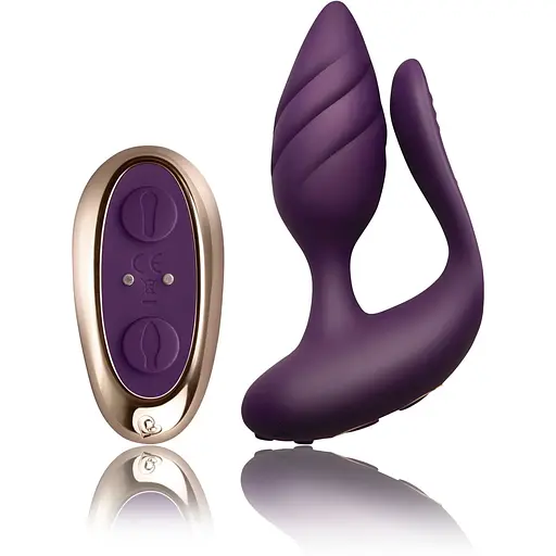 Анально-вагінальний вібратор для пар Rocks Off Cocktail Purple - фото 2