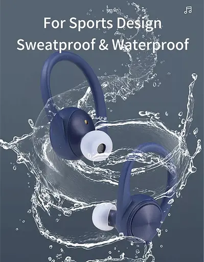 Бездротові спортивні Bluetooth навушники TWS J92 з тканинним зарядним кейсом і сенсорами управління чорні - фото 9
