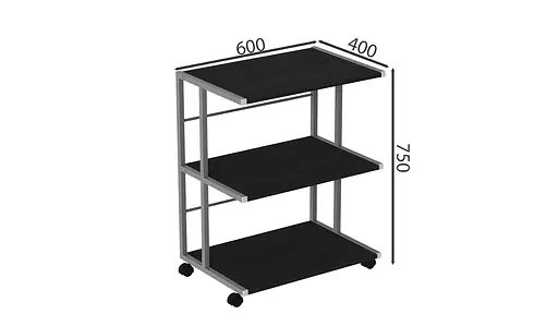 Этажерка на колесиках Камило 75x40x60 металл Серый ДСП Сосна Кембра 16мм FRD-102549 - фото 3