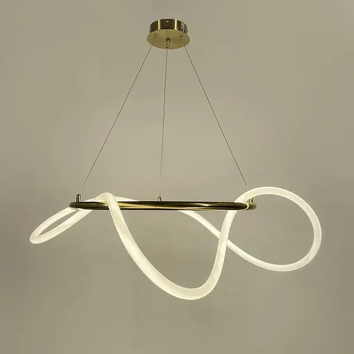 Латунная кольцевая люстра с гибкой LED лентой Ø100 см (кольцо 80 см) | Ст. JU 22N-800 AB | Line F - фото 2