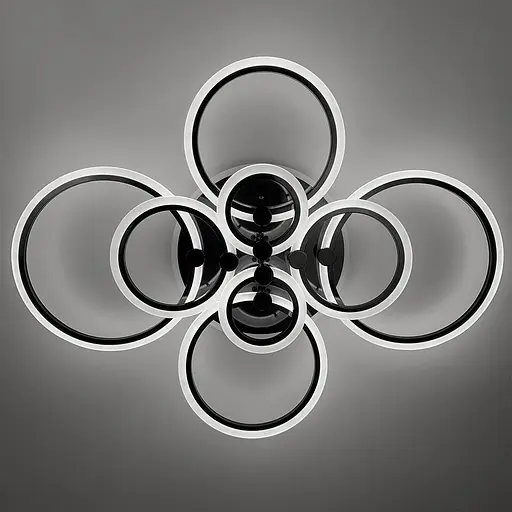 Світлодіодна люстра Senta на 8 кілець в чорному корпусі Line.F A 2374/8 RGB BK - фото 3