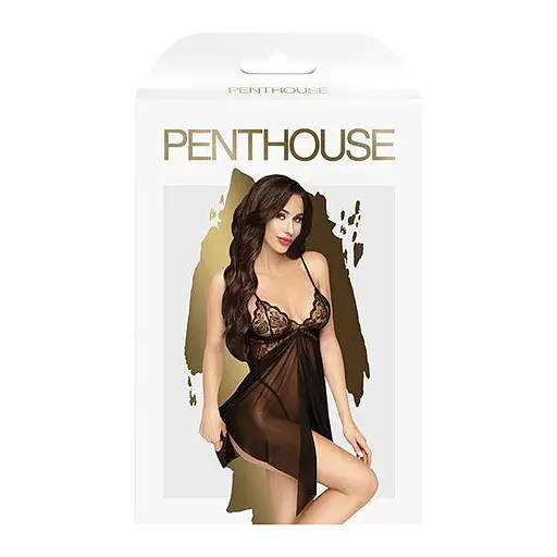 Бэби-долл с ажурным браллетом и высоким разрезом Penthouse - Sweet Beast Black M/L - фото 3