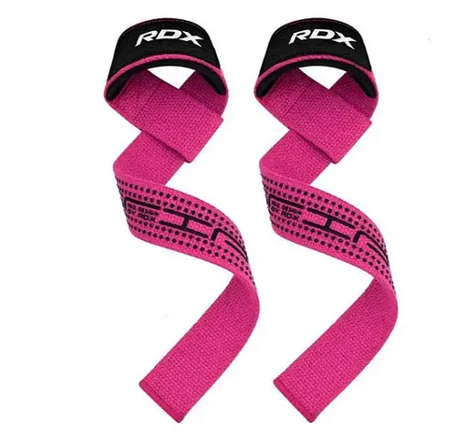 Лямки для тяги RDX S4 Gym Cotton Gel Straps Pink Plus (WAC-S4P+) - фото 3