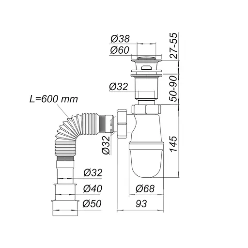 Набор для ванной комнаты Adamant раковина умывальник FLATE 100 искусственный камень прямоугольная с сифоном Click-Clack + смеситель - фото 10