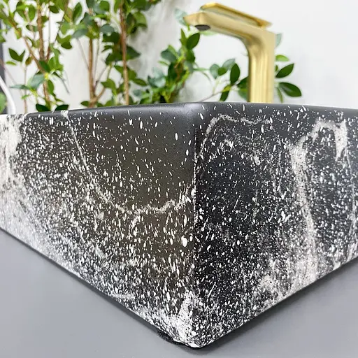 Умивальник VBI Latina dark marmo matt накладний VBI-013104, Чорний матовий - фото 6