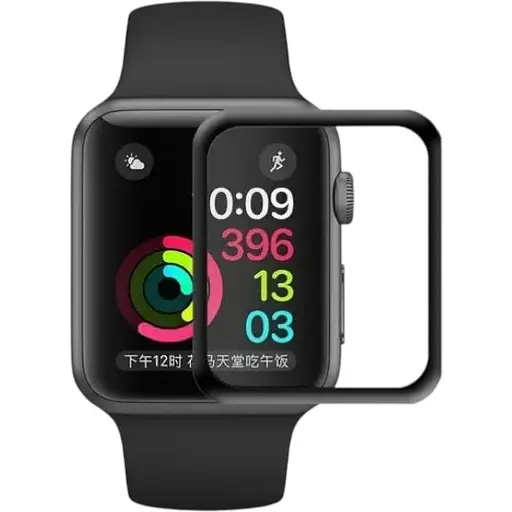 Захисне скло DK 3D Full Glue для Apple Watch 38mm (Series 1 / 2 / 3) (black)