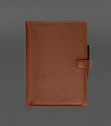 Шкіряний блокнот А4 (софт-бук) 9.2 світло-коричневий Краст - фото 1