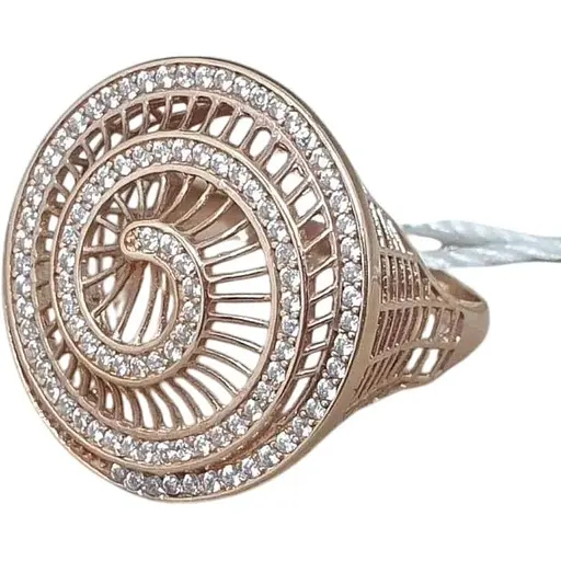 Золотое кольцо Семейные драгоценности с фианитами. 1710347 19