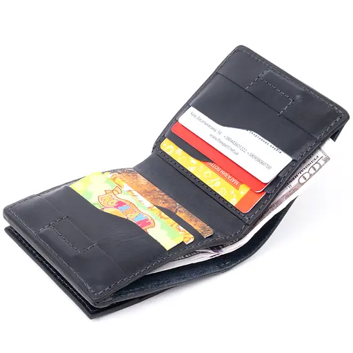 Мужской кожаный кошелек Grande Pelle 9.5х10х2 см acs0016029 - фото 4