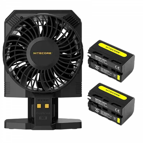Вентилятор для фотостудии Nitecore CW30 + 2 аккумулятора NP-F750 5200mAh комплект
