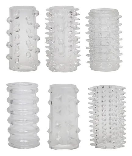 Набір насадок на пеніс Red Roses Penis Ring Set, 6 шт (прозорий) - фото 1