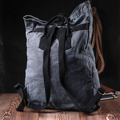 Модный городской рюкзак-мешок унисекс из плотного текстиля Vintage 34х38х12 см sum0027393 - фото 7
