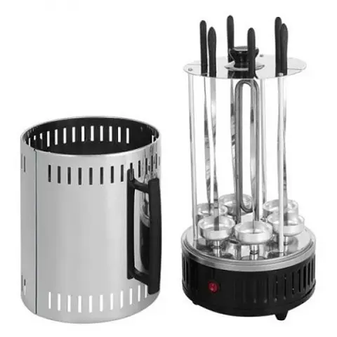 Електрошашличниця Crownberg CB 7416 на 6 шампурів 1000 Вт Cріблястий - фото 5