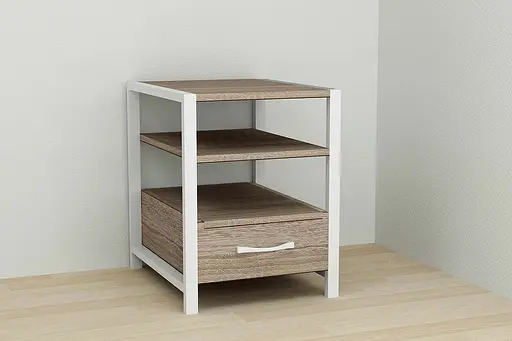 Тумба универсальная Ferrum-decor Вивьен 1/1 50x41x40 белый ДСП Дуб Сонома Трюфель 16мм (FRD-104149) - фото 4