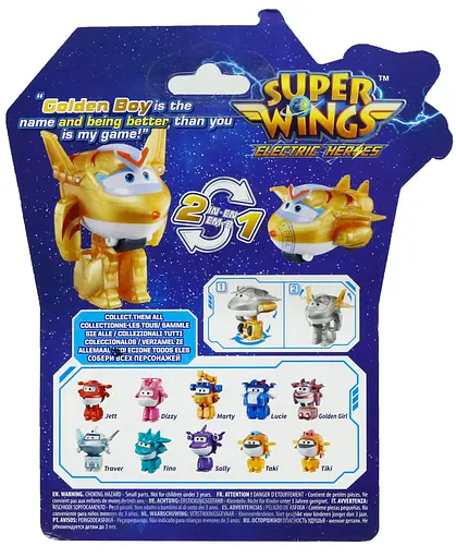 Ігрова фігурка-трансформер Super Wings Transform-a-Bots Золотий Хлопчик (Golden Boy) 5 см (EU780031) - фото 12