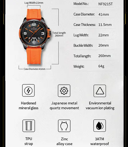Годинник Naviforce Young Orange - фото 15