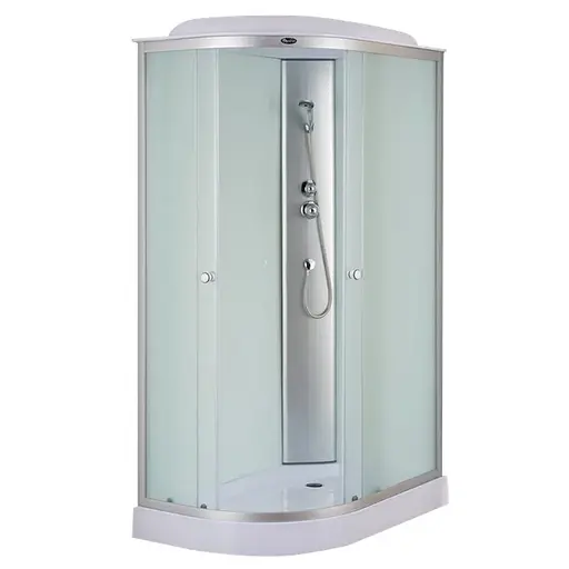 Душевой бокс без гидромассажа Mixxus Wave SB02-120x80x215-R-FB Satin с низким поддоном MI6893, Хром матовый, Универсальная, матовый, хром матовый - фото 1