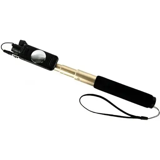 Селфи-монопод Remax RP-P5 держатель для фото с кабелем 3.5mm черно-золотой - фото 1