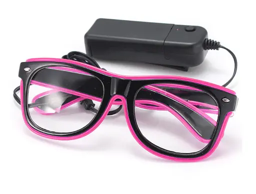 Окуляри світлодіодні Leds прозорі El Neon ray pink неонові - фото 3
