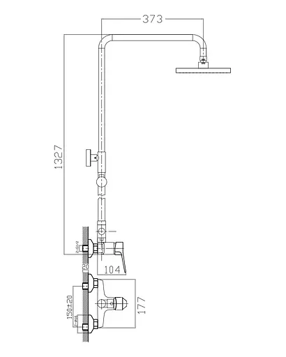 Душова система Imprese Witow T-15080, Хром - фото 3