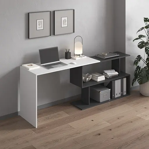 Cтол компьютерный Vays поворотный письменный cтол трансформер M-41 Белый-Антрацит - фото 2