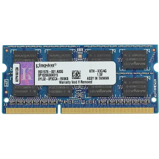 Оперативна пам'ять для ноутбука Kingston SO-DIMM DDR3 4GB 1600MHz PC3-12800 2Rx8 Б/В