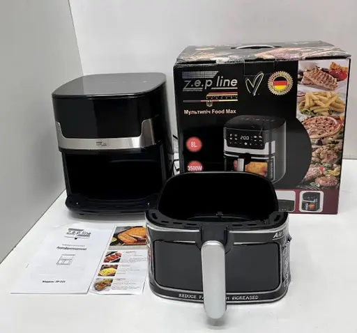 Аерофритюрниця Zepline ZP-215 8 л з сенсорним управлінням дисплеєм і таймером 3500 Вт Чорна - фото 2