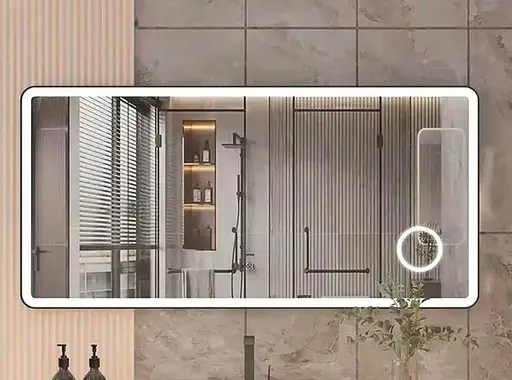 Дзеркало Dusel DE-M3051 75x100CM збільшувальна лінза + сенсорне включення + підігрів+ годинник / температура, Білий - фото 1