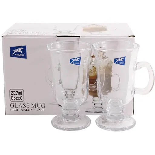 Набір чашок для лате скляних G-Horse 6 шт. 227 мл (BMZ2910-7)
