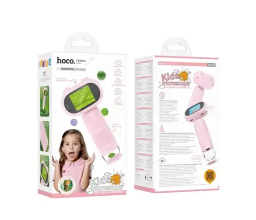 Детский микроскоп HOCO DV206 800mAh 1080P 500 кратное увеличение Розовый - фото 4