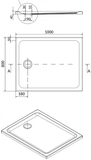 Душовий піддон Cersanit Tako 100x80 S204-019 - фото 3