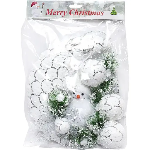 Новорічна прикраса "Сніговик з прикрасою" 116327, 25 x 32 см - фото 2
