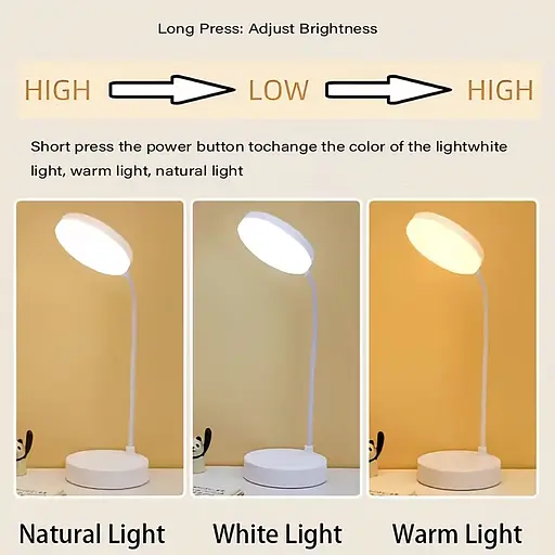 Мінімалістична настільна світлодіодна лампа з USB-живленням і сенсорним керуванням Білий 88202 - фото 9