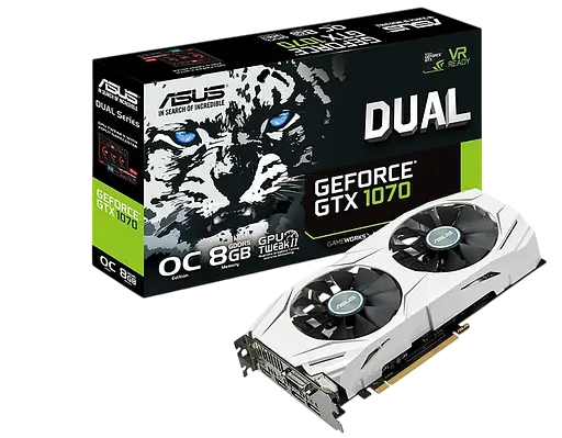 Видеокарта GeForce GTX 1070 8GB Asus Dual (DUAL-GTX1070-8G) Б/У - фото 1