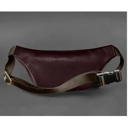 Шкіряна поясна сумка-бананка Kanny бордова - фото 1