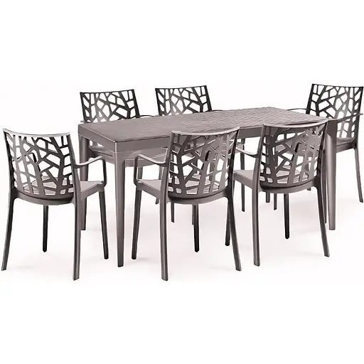 Стілець садовий пластиковий Bica Matrix сіро-бежевий - фото 7