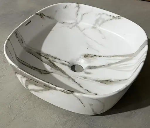 Умивальник накладний Mixxus Premium Diverse-0104 marble 370x370x135 мм MP6537, Мармур - фото 8