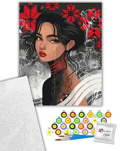 Набір для розпису ArtCraft Чорнобрива 40 x 50 см (10094-AC) - фото 2