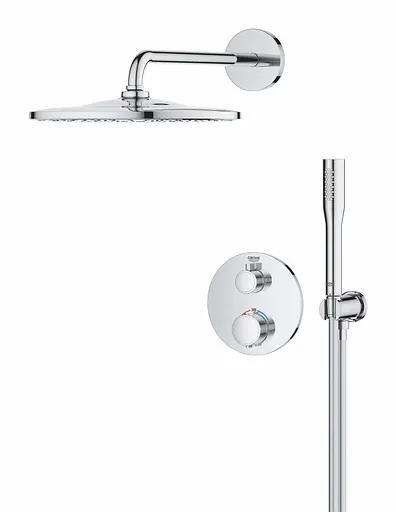 Душова система з термостатом прихованого монтажу Grohe Grohtherm з Rainshower Mono 310 34869000, Хром - фото 3