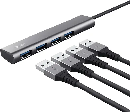 USB-Хаб Trust USB-хаб Halyx Type-C to 4-Port USB-A 3.2 Grey (24948_TRUST) - фото 2