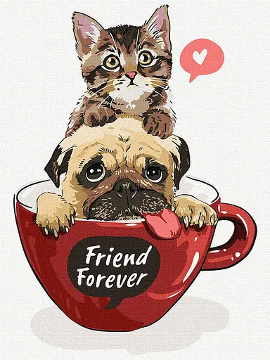 Набір для розпису по номерах Друзі назавжди, 30x40 см, КНО4284